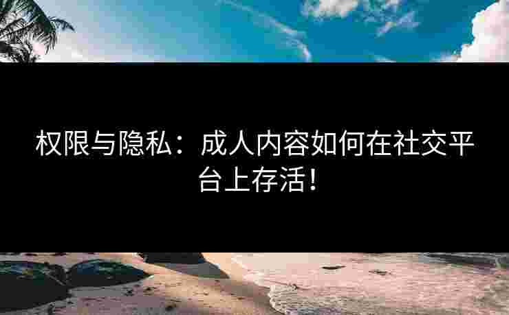 权限与隐私：成人内容如何在社交平台上存活！